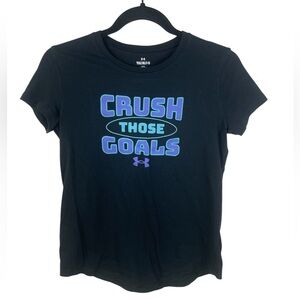 Under Armour “Crush Those Goals” Youth Girls Size Large Loose Fit T-shirt GUC